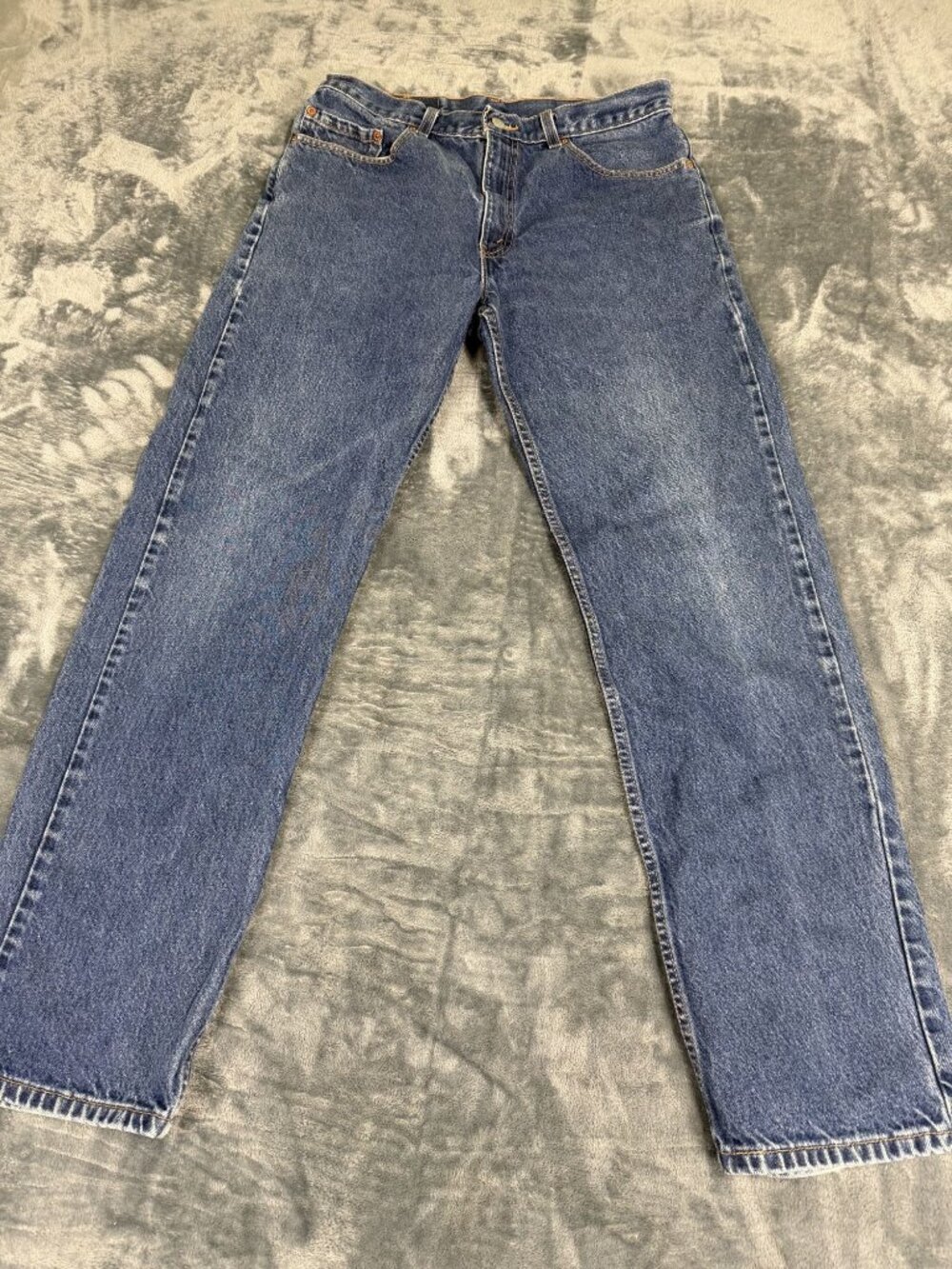 Levis 505 Mens Blue Regular Fit Straight Leg Jeans 34x32 Made In USA